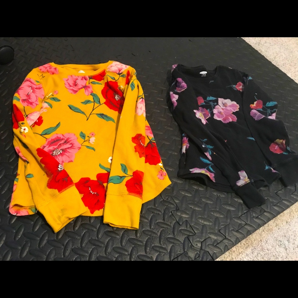 2 old navy flowered long sleeves